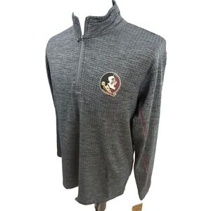 Rivalry Threads Florida State Seminoles 1/4 Zip Gray Knit Shirt Mens Medium NEW